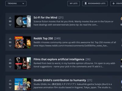 The Movieo published lists page showing user-created movie lists